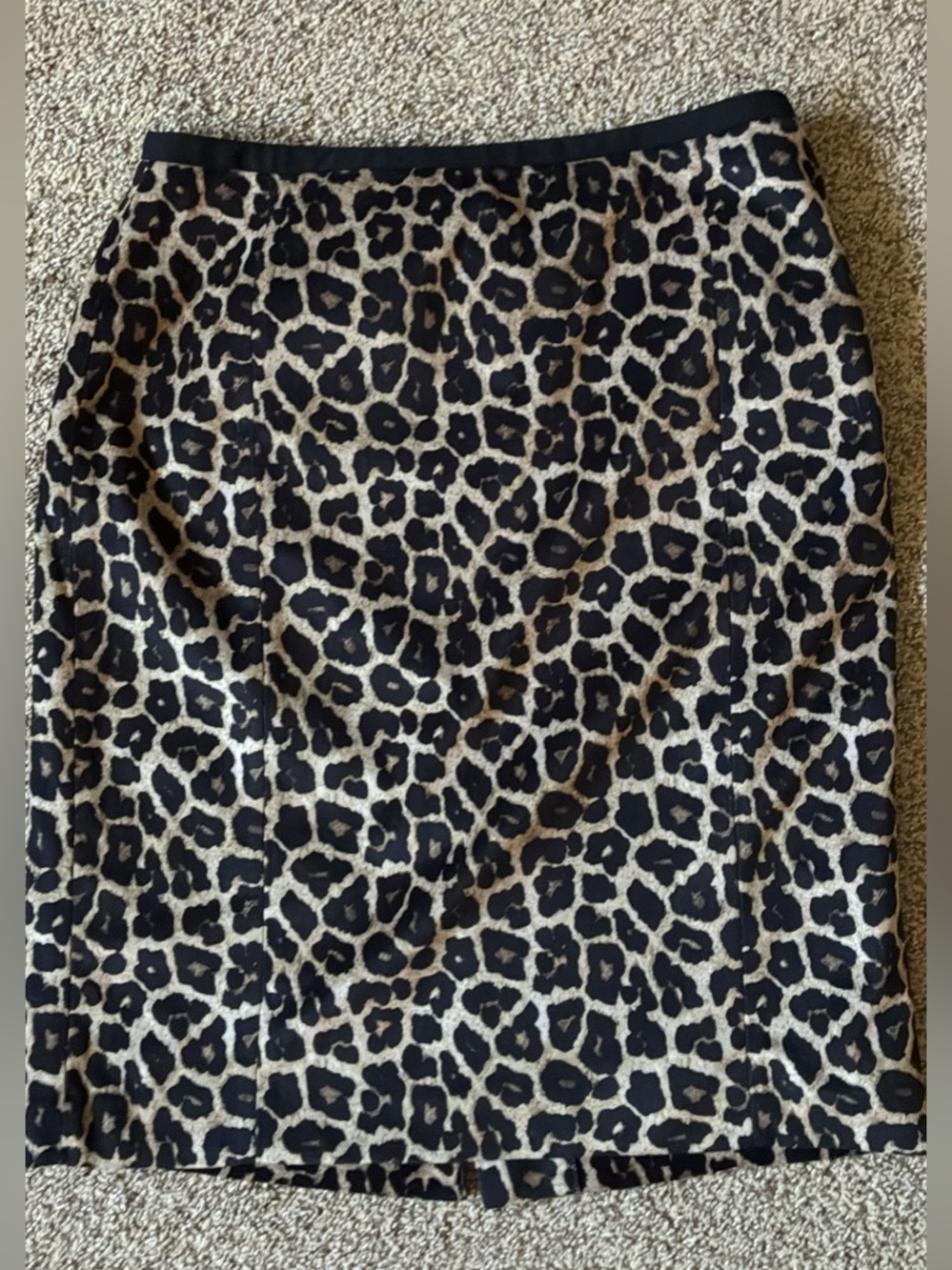 Liz Claiborne Leopard Print Pencil Skirt in Black and Tan